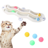 Maxbell Pet Cat Toys Interactive Ball Toy Cat Window Suction Cup Track Ball White