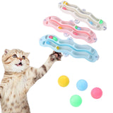 Maxbell Pet Cat Toys Interactive Ball Toy Cat Window Suction Cup Track Ball White