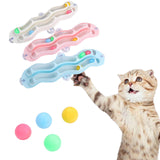 Maxbell Pet Cat Toys Interactive Ball Toy Cat Window Suction Cup Track Ball White