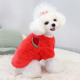 Maxbell Soft Dog Jumpsuit Winter Dog Clothes Small Puppy Coat Pet Outfits Red