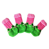 Maxbell 4 Cute Pet Cat Puppy Dog Socks Anti-slip Paw Protector L Frog