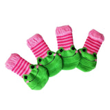 Maxbell 4 Cute Pet Cat Puppy Dog Socks Anti-slip Paw Protector L Frog