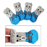 Maxbell 4 Cute Pet Cat Puppy Dog Socks Anti-slip Paw Protector L Bear