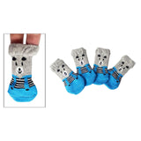 Maxbell 4 Cute Pet Cat Puppy Dog Socks Anti-slip Paw Protector L Bear