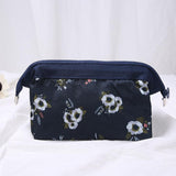 Maxbell Womens Make Up Bag Small Printed Cosmetic Pouch Funny Cute Wash Bag Toiletry Black Flower