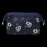 Maxbell Womens Make Up Bag Small Printed Cosmetic Pouch Funny Cute Wash Bag Toiletry Black Flower