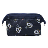 Maxbell Womens Make Up Bag Small Printed Cosmetic Pouch Funny Cute Wash Bag Toiletry Black Flower