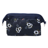 Maxbell Womens Make Up Bag Small Printed Cosmetic Pouch Funny Cute Wash Bag Toiletry Black Flower