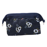 Maxbell Womens Make Up Bag Small Printed Cosmetic Pouch Funny Cute Wash Bag Toiletry Black Flower