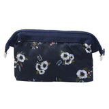 Maxbell Womens Make Up Bag Small Printed Cosmetic Pouch Funny Cute Wash Bag Toiletry Black Flower