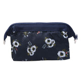 Maxbell Womens Make Up Bag Small Printed Cosmetic Pouch Funny Cute Wash Bag Toiletry Black Flower