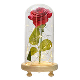 Maxbell Galaxy Rose Flower In Dome Glass LED Night Light Valentines Day Decor Gift