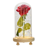 Maxbell Galaxy Rose Flower In Dome Glass LED Night Light Valentines Day Decor Gift