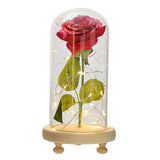 Maxbell Galaxy Rose Flower In Dome Glass LED Night Light Valentines Day Decor Gift