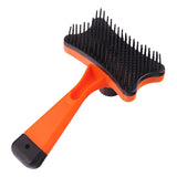 Maxbell Pet Cat Dog Massage Comb Grooming Hair Removal Shedding Self Cleaning Brush Orange