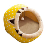 Maxbell Dog Bed for Puppy Cats Soft House Soft Warm Pet Beds for Small Dogs Yellow-M