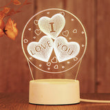 Maxbell LED 3D Nightlight Beside Acrylic Laser engraving USB Night Lamp Love