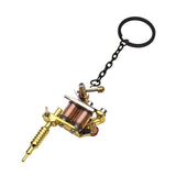 Maxbell Alloy Tattoo Gun Necklace Key Chain Mini Tattooing Machine Necklace Pendant Golden C