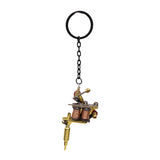 Maxbell Alloy Tattoo Gun Necklace Key Chain Mini Tattooing Machine Necklace Pendant Golden C