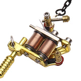 Maxbell Alloy Tattoo Gun Necklace Key Chain Mini Tattooing Machine Necklace Pendant Golden C