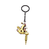 Maxbell Alloy Tattoo Gun Necklace Key Chain Mini Tattooing Machine Necklace Pendant Golden C