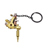 Maxbell Alloy Tattoo Gun Necklace Key Chain Mini Tattooing Machine Necklace Pendant Golden C