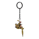 Maxbell Alloy Tattoo Gun Necklace Key Chain Mini Tattooing Machine Necklace Pendant Golden C