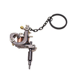 Maxbell Alloy Tattoo Gun Necklace Key Chain Mini Tattooing Machine Necklace Pendant Black A