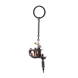 Maxbell Alloy Tattoo Gun Necklace Key Chain Mini Tattooing Machine Necklace Pendant Black A