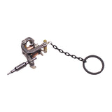 Maxbell Alloy Tattoo Gun Necklace Key Chain Mini Tattooing Machine Necklace Pendant Black A