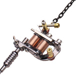 Maxbell Alloy Tattoo Gun Necklace Key Chain Mini Tattooing Machine Necklace Pendant Black A