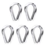 Maxbell 304 Stainless Steel 1/4" Diameter Wire Rope Cable Thimbles Rigging Set of 5