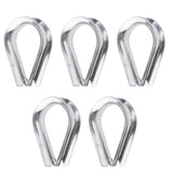 Maxbell 304 Stainless Steel 1/4" Diameter Wire Rope Cable Thimbles Rigging Set of 5