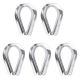 Maxbell 304 Stainless Steel 1/4" Diameter Wire Rope Cable Thimbles Rigging Set of 5