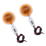 Maxbell Pair of Universal Motorcycle Metal Turn Signals Indicator Lamps Sliver 2