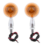 Maxbell Pair of Universal Motorcycle Metal Turn Signals Indicator Lamps Sliver 2