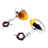 Maxbell Pair of Universal Motorcycle Metal Turn Signals Indicator Lamps Sliver 2