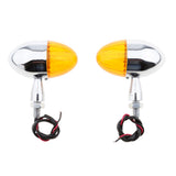 Maxbell Pair of Universal Motorcycle Metal Turn Signals Indicator Lamps Sliver 2