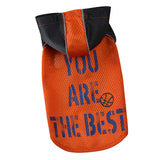 Maxbell Small Dog Outdoor Vest Soccer Print Pattern Pet Spring Summer Vest Orange M