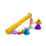 Maxbell 2 Pcs Bird Cage Toy Parrot Wood Stand Rack Toy Branch Perches with Bells