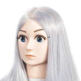 Maxbell Pro Hair Mannequin Training Head with High Temperature Fiber Wig Anime Gray