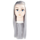 Maxbell Pro Hair Mannequin Training Head with High Temperature Fiber Wig Anime Gray