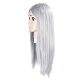 Maxbell Pro Hair Mannequin Training Head with High Temperature Fiber Wig Anime Gray