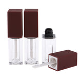 Maxbell 3x 5ml Empty Lip Gloss Tubes Balm Bottle Cosmetic Lip Oil Container w/ wand Brownish Red