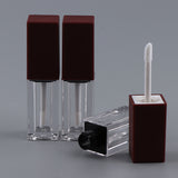 Maxbell 3x 5ml Empty Lip Gloss Tubes Balm Bottle Cosmetic Lip Oil Container w/ wand Brownish Red