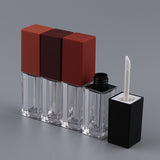 Maxbell 3x 5ml Empty Lip Gloss Tubes Balm Bottle Cosmetic Lip Oil Container w/ wand Brownish Red