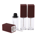 Maxbell 3x 5ml Empty Lip Gloss Tubes Balm Bottle Cosmetic Lip Oil Container w/ wand Brownish Red