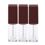 Maxbell 3x 5ml Empty Lip Gloss Tubes Balm Bottle Cosmetic Lip Oil Container w/ wand Brownish Red