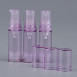 Maxbell 3x Empty Airless Pump Bottle Refilled Cosmetic Lotion Serum Container Purple