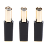 Maxbell 3pcs 11.1mm Empty Lipstick Tubes Lip Balm DIY Container Tube Bottles Matte Black